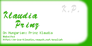 klaudia prinz business card